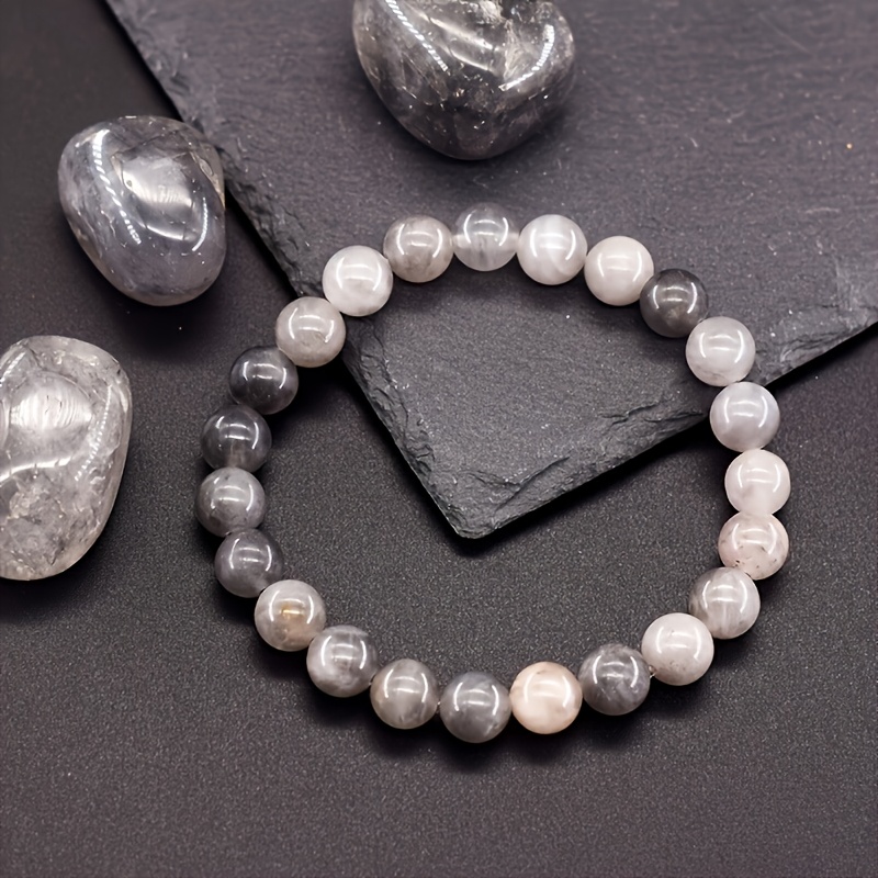 Men's Natural Stone Elastic Beaded Bracelet
